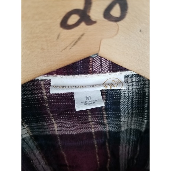 Westport Shirt Women's M Medium Plaid‎ Button Up Flannel Long Sleeve - Picture 4 of 5